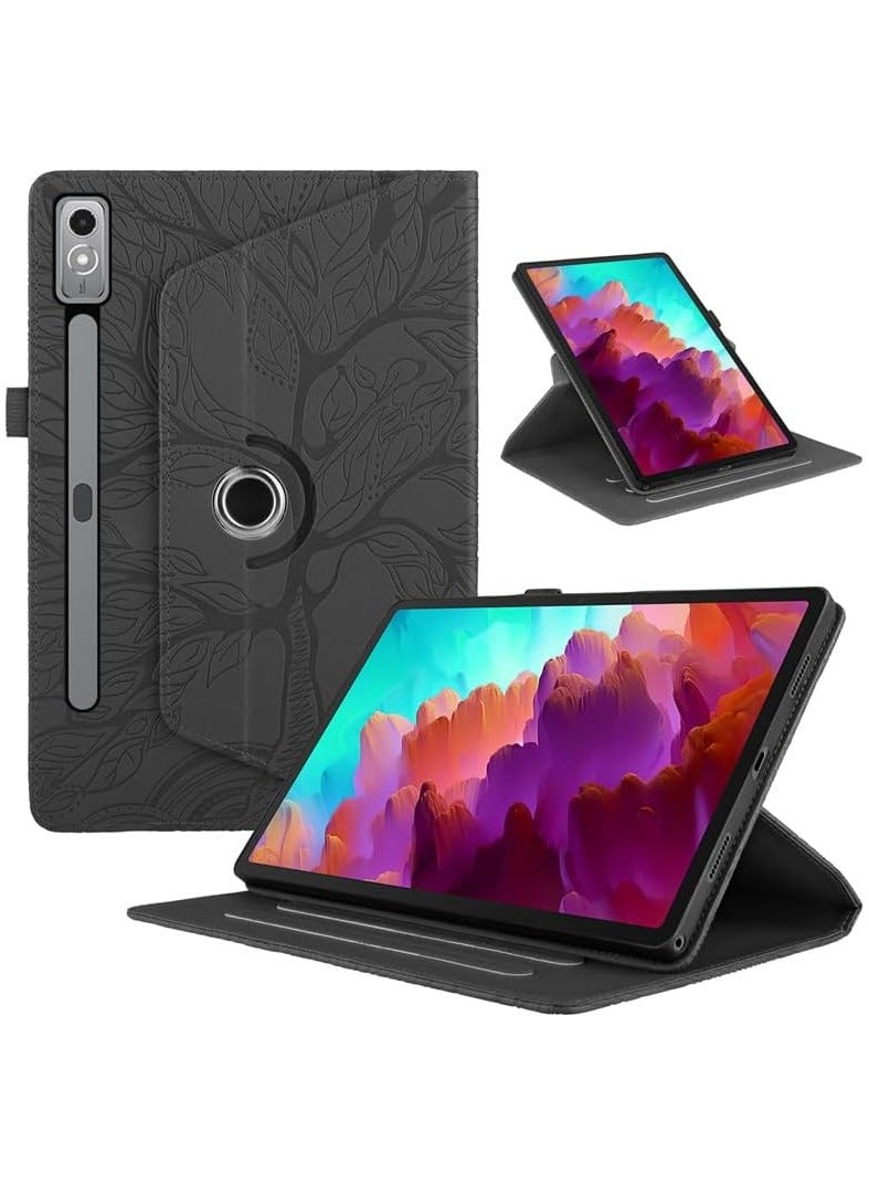 Lenovo Tab P12 12.7 inch 2023 (TB-370FU/TB-371FC) Tree of Life Tablet Case, TPU + PU Leather 360 Degree Rotative Kickstand Cover with Auto Wake/Sleep - Image 1