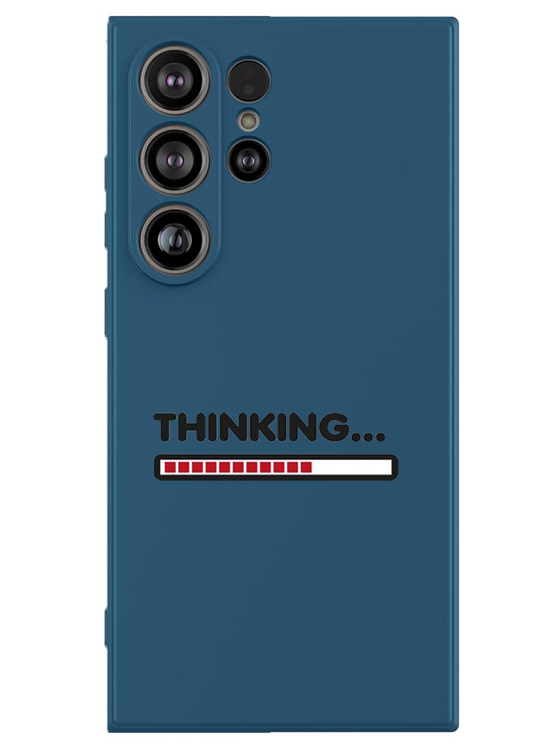 Theodor Protective Slim Fit Case Liquid Silicone Cover with Full Body Protection Anti-Scratch Shockproof Case For Samsung Galaxy S25 Ultra (Blue) - Thinking - Image 1