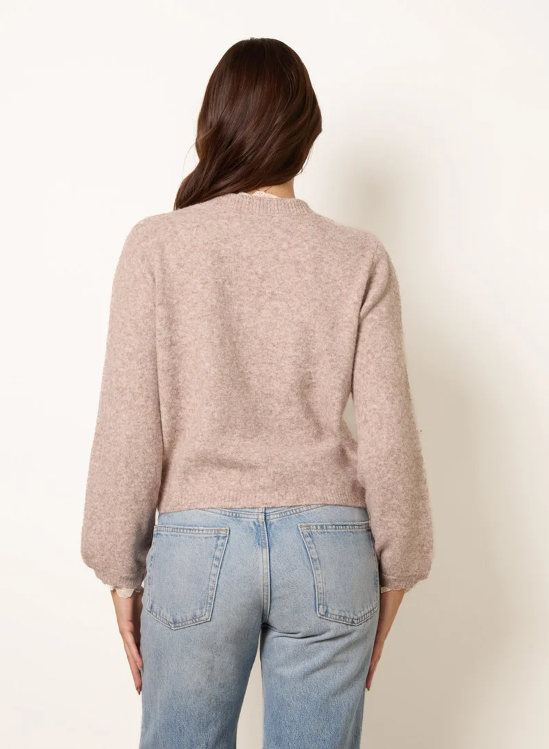 بلو فانيلا Lace Trimmed Cardigan