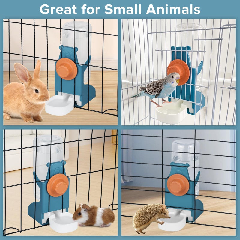 Kenond 17 oz Pet Water Bottle,Guinea Pig No Drip Water Bowl for Cage,Hanging Automatic Gravity Water Dispenser for Small Animals Rabbit Hedgehog Chinchilla Bunny Bird Canary Budgies - Image 2