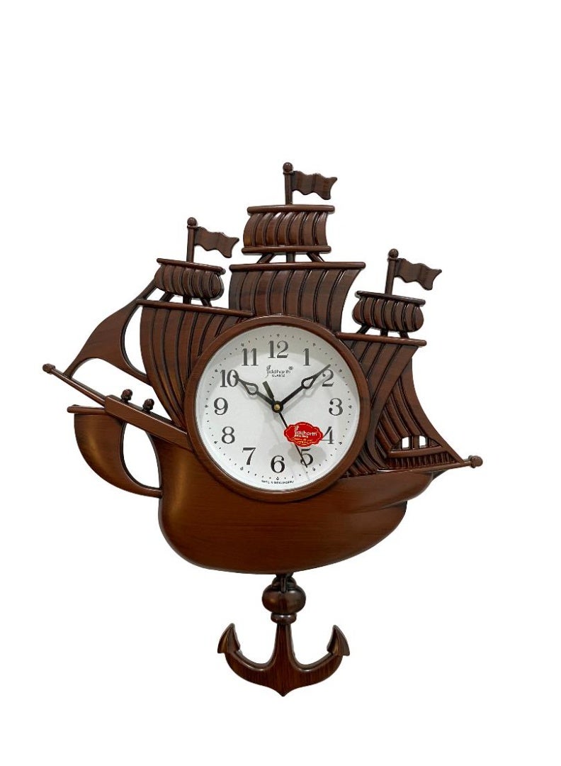 Siddharth Quartz Clock Exclusive Ship Wall Clock for Bedroom and Office - Image 1