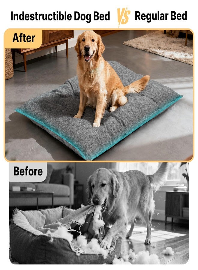 Veehoo Indestructible Dog Bed for Crate, Chew Proof Dog Crate Pad with Reinforced Corners, Small Washable Chew Resistant Pet Mat for Kennel, 24" x 18" - Image 3