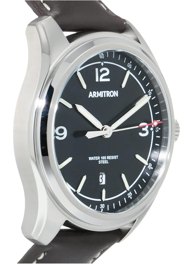 أرميترون ساعة رجالية بسوار جلدي وخاصية عرض التاريخ 20 5487 - Image 4
