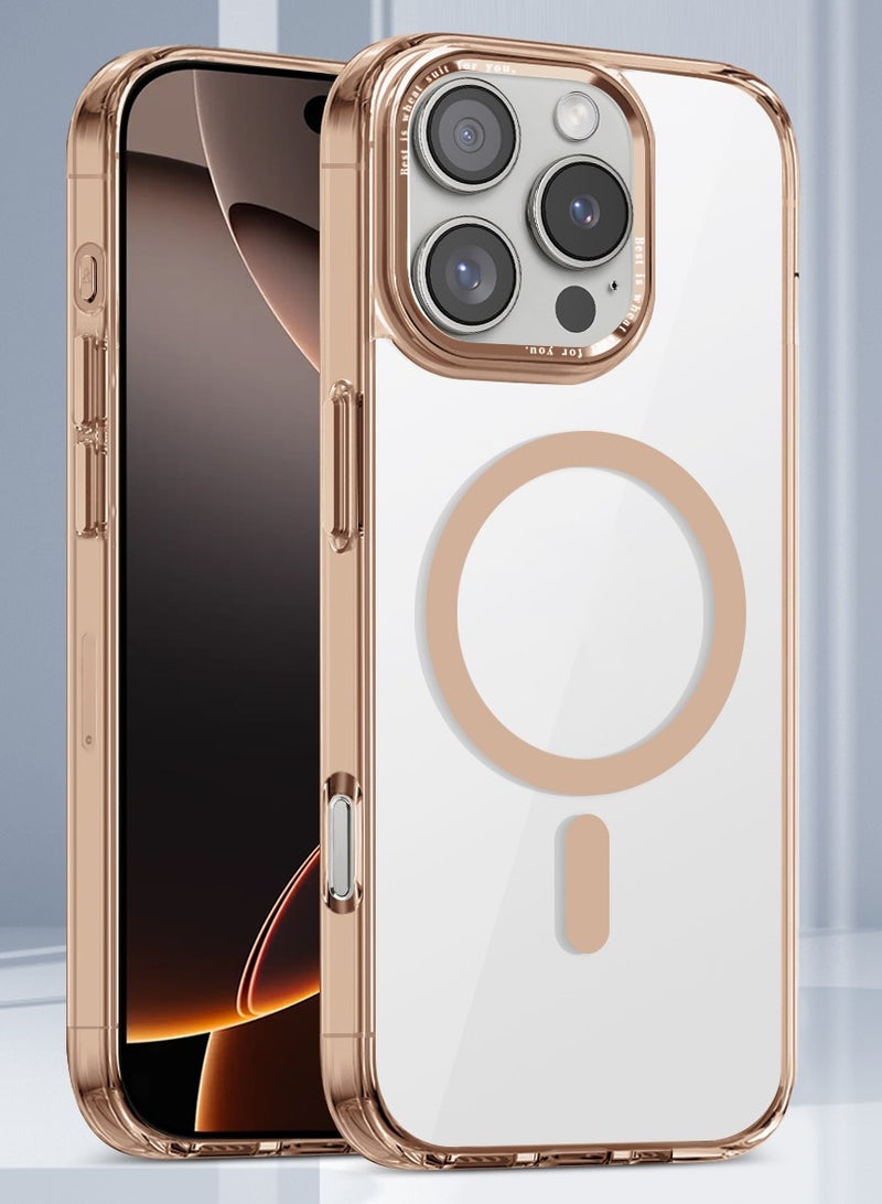 ICARLUS For Apple iPhone 16 Pro Max Case Compatible with MagSafe TPU+PC Anti-Scratch Cover - Gold - Image 1