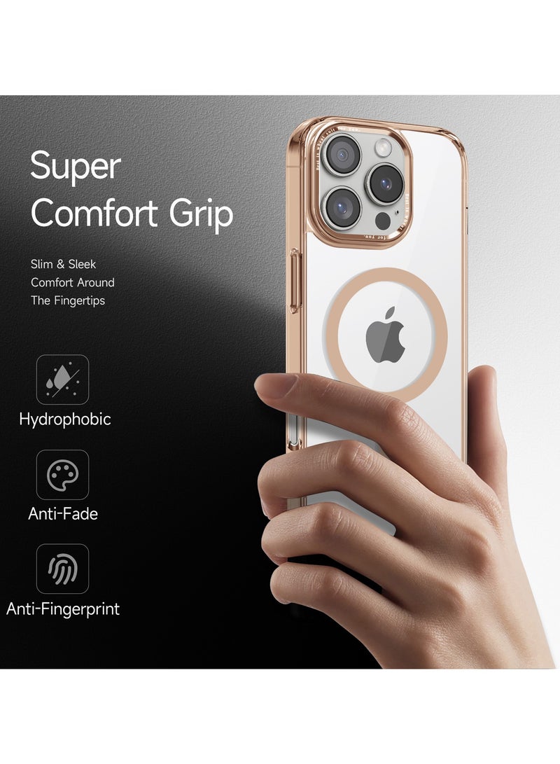 ICARLUS For Apple iPhone 16 Pro Max Case Compatible with MagSafe TPU+PC Anti-Scratch Cover - Gold - Image 4