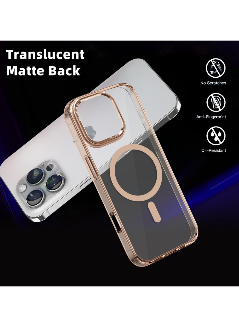 ICARLUS For Apple iPhone 16 Pro Max Case Compatible with MagSafe TPU+PC Anti-Scratch Cover - Gold - Image 5