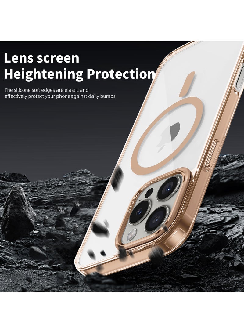 ICARLUS For Apple iPhone 16 Pro Max Case Compatible with MagSafe TPU+PC Anti-Scratch Cover - Gold - Image 3