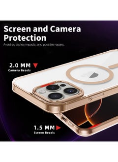 ICARLUS For Apple iPhone 16 Pro Max Case Compatible with MagSafe TPU+PC Anti-Scratch Cover - Gold  - Image 4