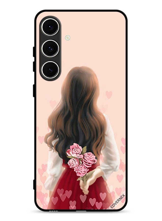 Covernex Samsung Galaxy A36 5G Protective Case Cover Girl Hiding Flowers - Image 1