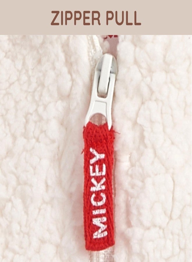 Disney Mickey Mouse Pluto Infant Baby Boys Cozy Sherpa Zip Up Hoodie White 12 Months - Image 5