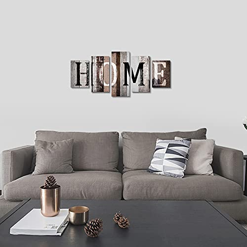 LUDUHU Home Canvas Print Wall Art - 5 Piece Sweet Home Signs, Black and White Quotes, Modern Family Wall Decor (G, Oversize 40x20inch) - Image 3