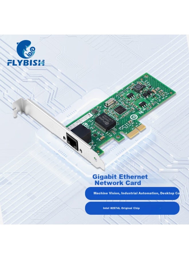 Flybish Pci-e X1 Gigabit Single-port Desktop Wired Network Card 9301ctblk, Supports Intel 82574 Chip Without Disk - Image 1