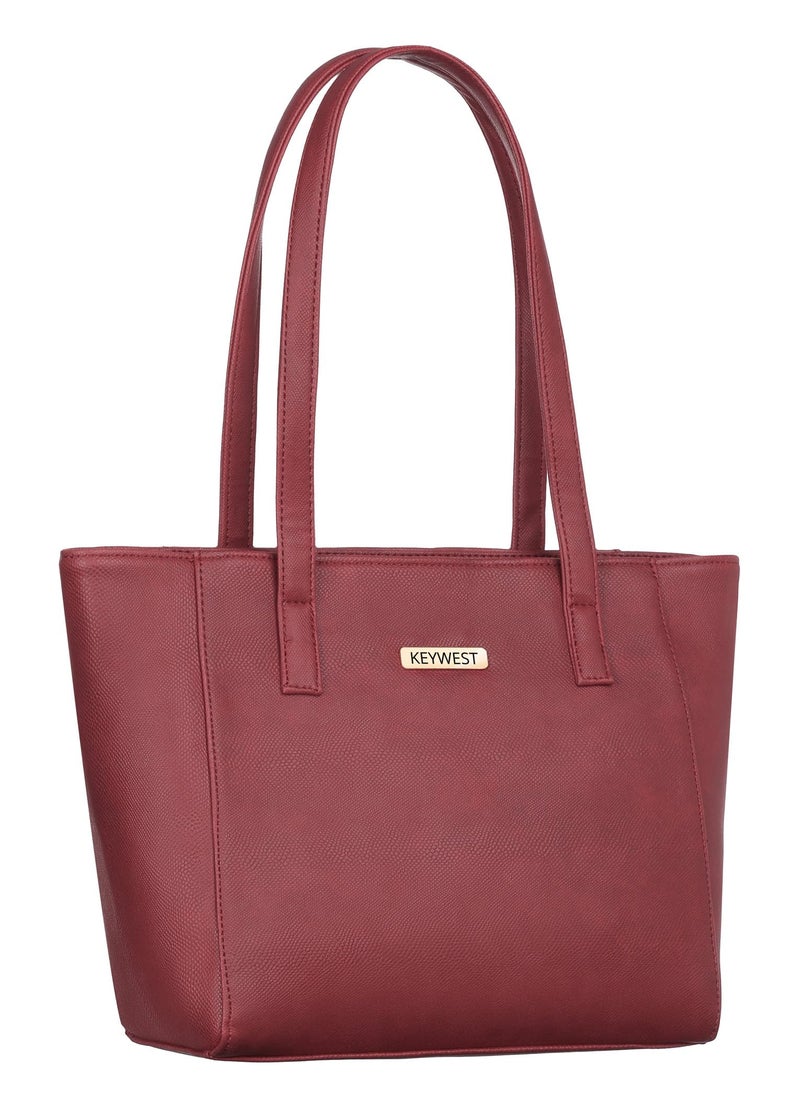 Keywest Women's Betula Satchel Tote Handbag for Women | Ladies purse | Stylish Shoulder Bag | Gift For Woman | Maroon - Image 4