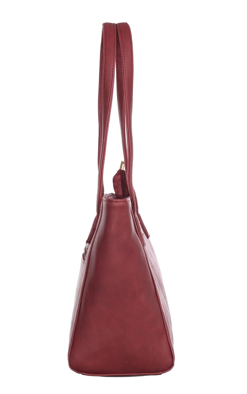 Keywest Women's Betula Satchel Tote Handbag for Women | Ladies purse | Stylish Shoulder Bag | Gift For Woman | Maroon - Image 3