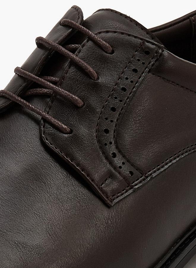 DUCHINI Solid Lace-Up Derby Shoes - Image 4