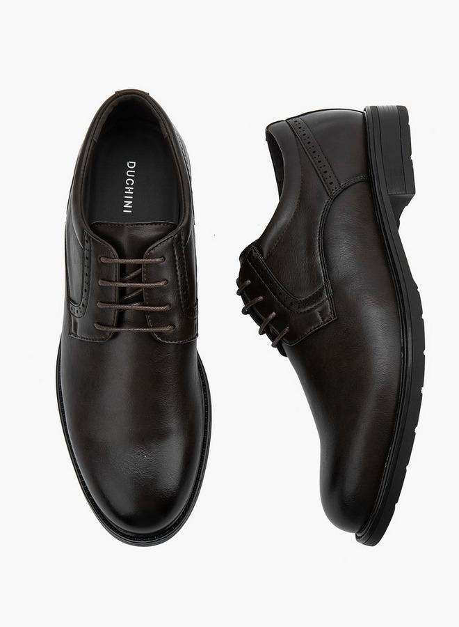 DUCHINI Solid Lace-Up Derby Shoes - Image 3