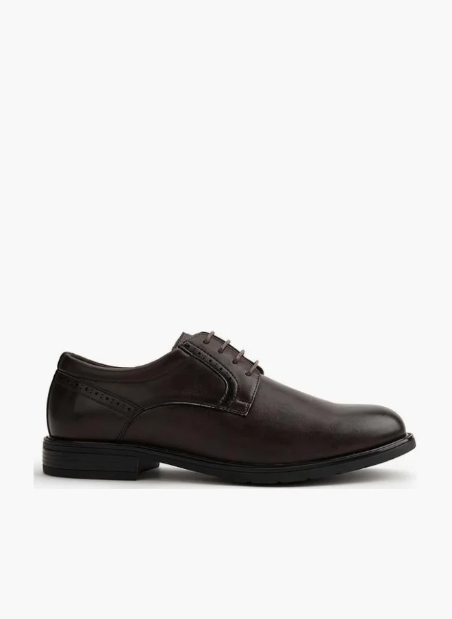 DUCHINI Solid Lace-Up Derby Shoes