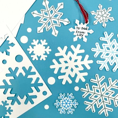 FreshCut Crafts 80 Pieces Snowflake Paper Cutouts with IDEA Guide, 2-Sided US Made Card Stock Punch Out White Snowflakes for Bulletin Boards, Classroom Decor - Small and Large Snowflake Decorations Winter Cutouts - Image 2