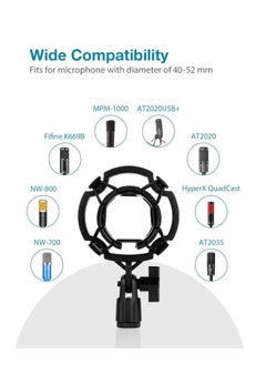 InnoGear InnoGear Microphone Stand Mic Boom Arm for Blue Yeti HyperX QuadCast S SoloCast Snowball Fifine K669B and other Mic, with Shock Mount Windscreen Pop Filter Mic Clip Holder Cable Ties, Medium  - Image 2
