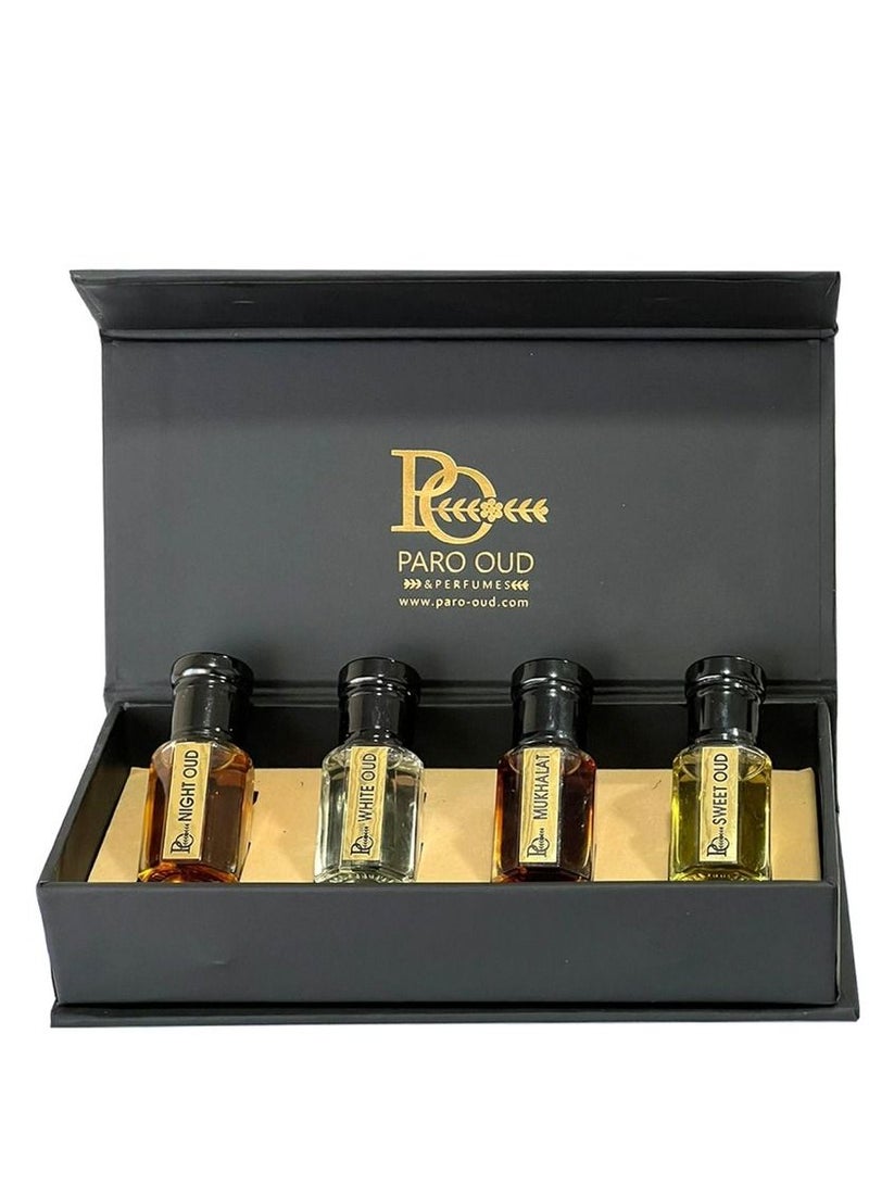PARO OUD Attar collection (4 pcs) I PARO OUD I MADE IN UAE I GIFT ATTAR I Winter ATTAR I Autumn/Winter Collection I Seasonal ATTAR I Wedding  ATTARS I All-day Wear I oil with long-lasting scent - Image 1