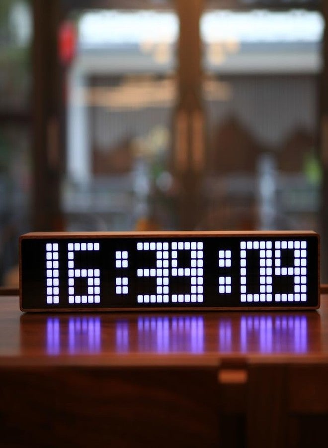 Adventurers Digital Alarm Clocks for Bedrooms, Black Walnut Clocks for Living Room with Big Numbers,Auto Brightness,Adjustable Alarm Volume,Auto DST,Temperature, Humidity, Air Pressure - Image 2