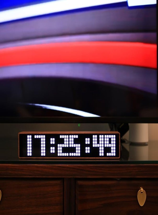 Adventurers Digital Alarm Clocks for Bedrooms, Black Walnut Clocks for Living Room with Big Numbers,Auto Brightness,Adjustable Alarm Volume,Auto DST,Temperature, Humidity, Air Pressure - Image 5