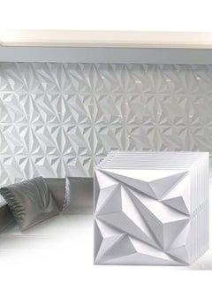 Generic 10 Pack 3D Wall Panels, 50 x 50cm PVC Waterproof Diamond Textured Wallpaper, Modern Decor Wall Tiles for Living Room Bedroom Hotel Office  - Image 1
