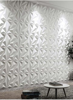 Generic 10 Pack 3D Wall Panels, 50 x 50cm PVC Waterproof Diamond Textured Wallpaper, Modern Decor Wall Tiles for Living Room Bedroom Hotel Office  - Image 3