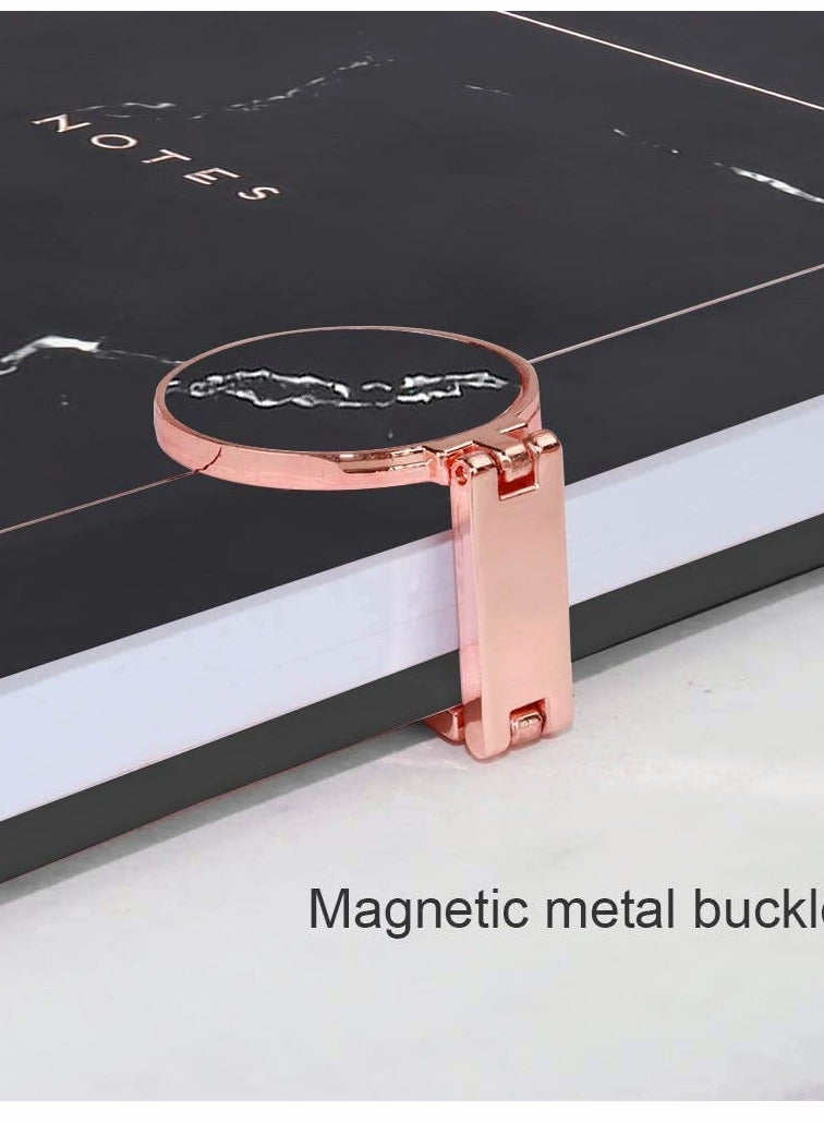 KASTWAVE Black Marble Lined Notebook Lined Pages A5 Memo Journal Agenda Note With Magnetic Metal Buckle And Bookmark Ribbon Ruled sheets Notepad Stationery - Image 2