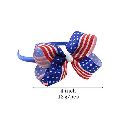 BinaryABC 4th of July Headband,American Flag Bow Headband,Patriotic Headband,Memorial Day Independence Day Party Decorations,2Pcs - Image 5