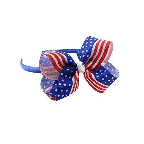 BinaryABC 4th of July Headband,American Flag Bow Headband,Patriotic Headband,Memorial Day Independence Day Party Decorations,2Pcs - Image 3