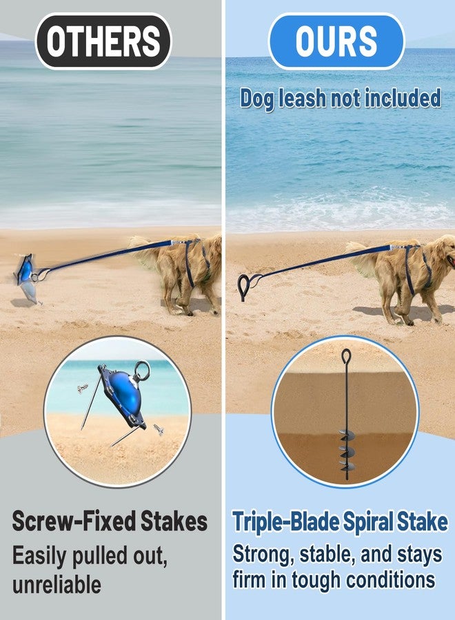 Bigmeta Dog Tie Out Stake for Dogs Up to 250 lbs - Heavy Duty Dog Camping Yard Park Beach Essentials Accessories for All Cable Leash Chain - Image 2