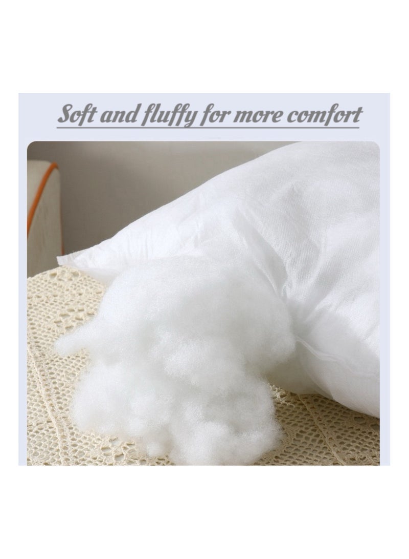 حشو وسادة وسادة مربعة (مجموعة من قطعتين) 450 جرام ألياف ناعمة ، غطاء غير منسوج مناسب للديكور المنزلي مثل الأسرة والمقاعد والأرائك وما إلى ذلك (18 * 18 بوصة) (2) - Image 2