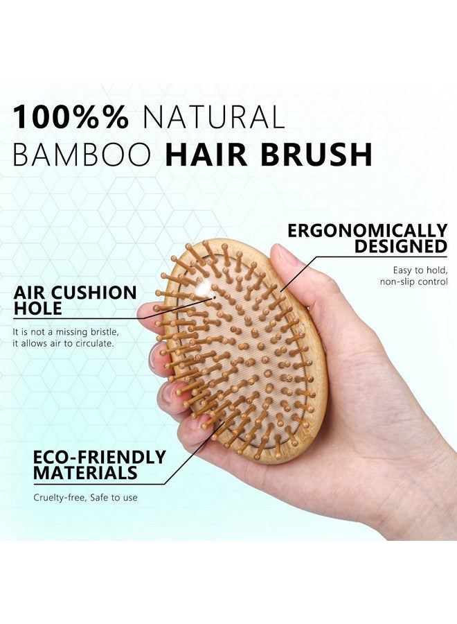 Combetter Natural Bamboo Hair Brush(No Handle) Combetter Massaging Scalp Detangling Brush For Women Men &Kids Ecofriendly Natural Wooden For All Hair Types - Image 2