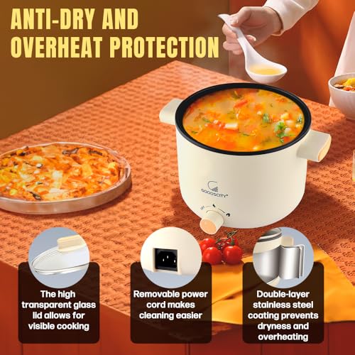Goodscity Multipurpose Electric Kettle with Ceramic Coating 1.2L| Multi Cooker Kettle Boil, Steam, Fry, Saute|Multi Cook for Water, Egg, Tea,Soup,Coffee,Babyfood| Hostel,Travelling| 600W|1Year Waranty - Image 4