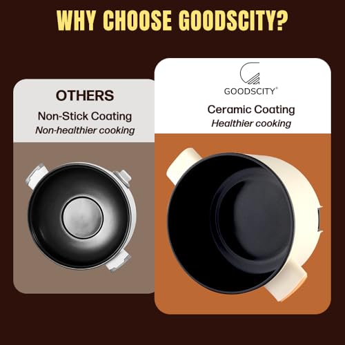 Goodscity Multipurpose Electric Kettle with Ceramic Coating 1.2L| Multi Cooker Kettle Boil, Steam, Fry, Saute|Multi Cook for Water, Egg, Tea,Soup,Coffee,Babyfood| Hostel,Travelling| 600W|1Year Waranty - Image 5
