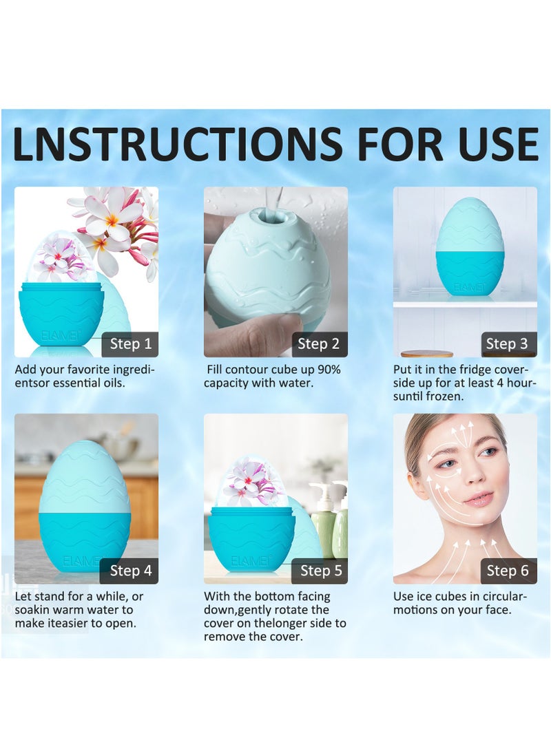 Generic Egg-Shaped Silicone Massage Ice Tray Mold Facial Massage Ice Cube Roller - Image 5