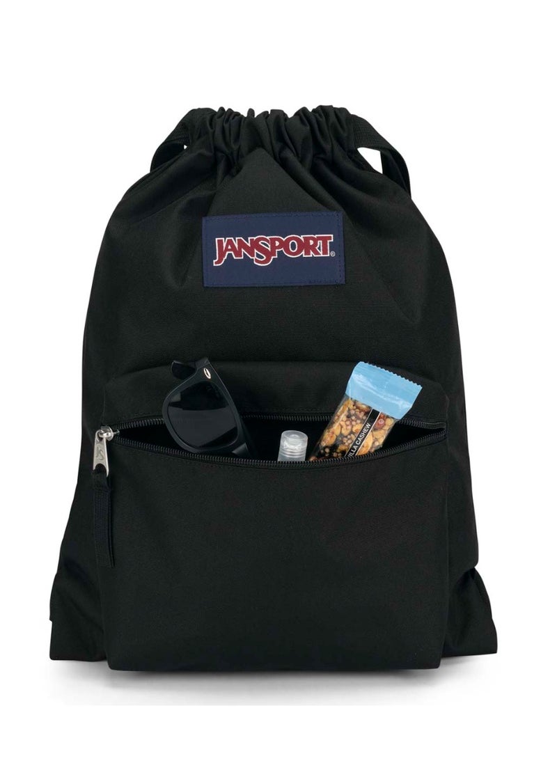 JANSPORT Drawsack Drawstring Bag with Adjustable Shoulder Straps,14L, 0.19kg - Black  - Image 2
