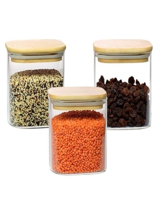 كيتشينو 3 قطع من البرطمانات الزجاجية بأغطية من الخيزران المحكمة الإغلاق - 200 مل - Image 4