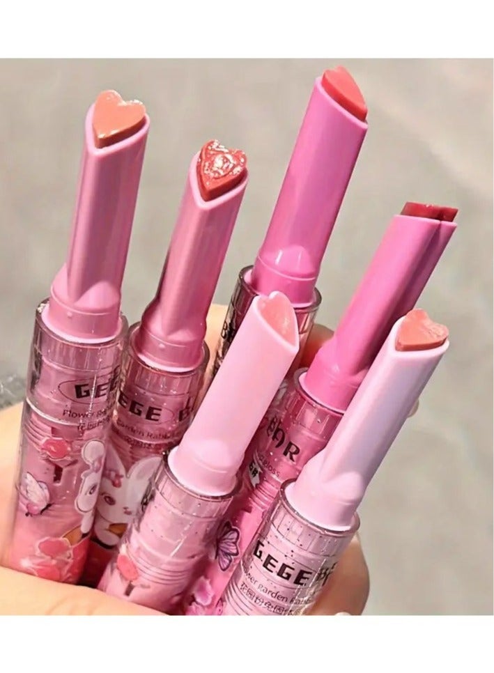 Gege bear Luxurious Lip Honey Stick - Moisturizing, Mirror Glow, Natural Nude Shade, Water Light, Low Saturation Lip Glaze for Music Festival, Student-Friendly, Affordable Makeup Essential SET B #4 #5 #6 - Image 3