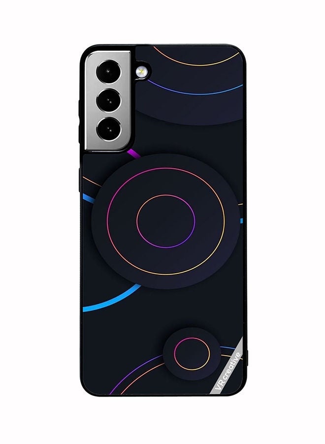 VR CREATIVE Protective Case Cover For Samsung Galaxy S21 FE 5G Circles Dots Design Multicolour - Image 1