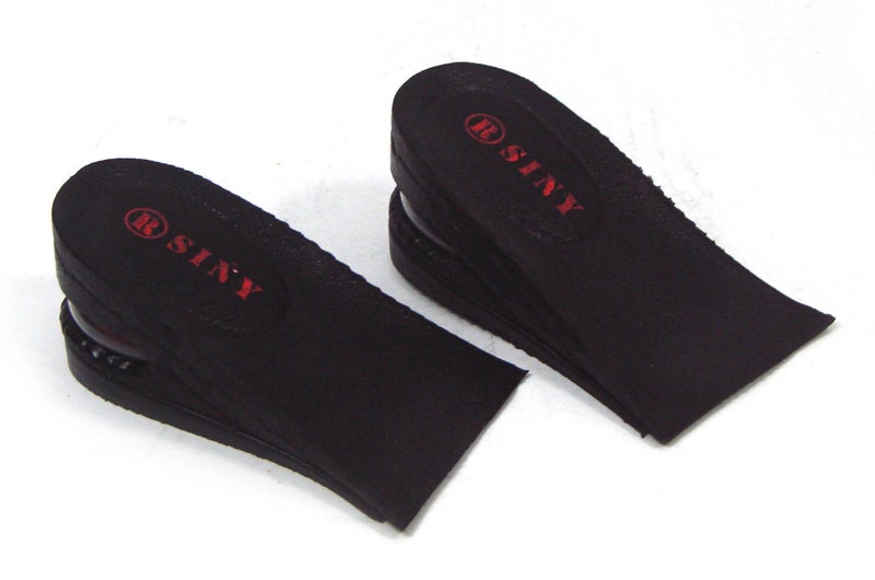 SINY® 2 inches 2-Layer Shoe Insoles for Women and Men Height Increase Air up Cushion Black Lift Kit - Image 1