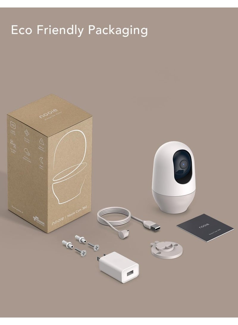 Nooie مراقب الأطفال نووي مع كاميرا 2 حزمة، كاميرا مراقبة الأطفال واي فاي، 360 درجة 1080P، كاميرا ذكية للأطفال مع تتبع الحركة، رؤية ليلية، صوت ثنائي الاتجاه وكشف الصوت، يعمل مع أليكسا، بطاقة SD والسحابة - Image 4