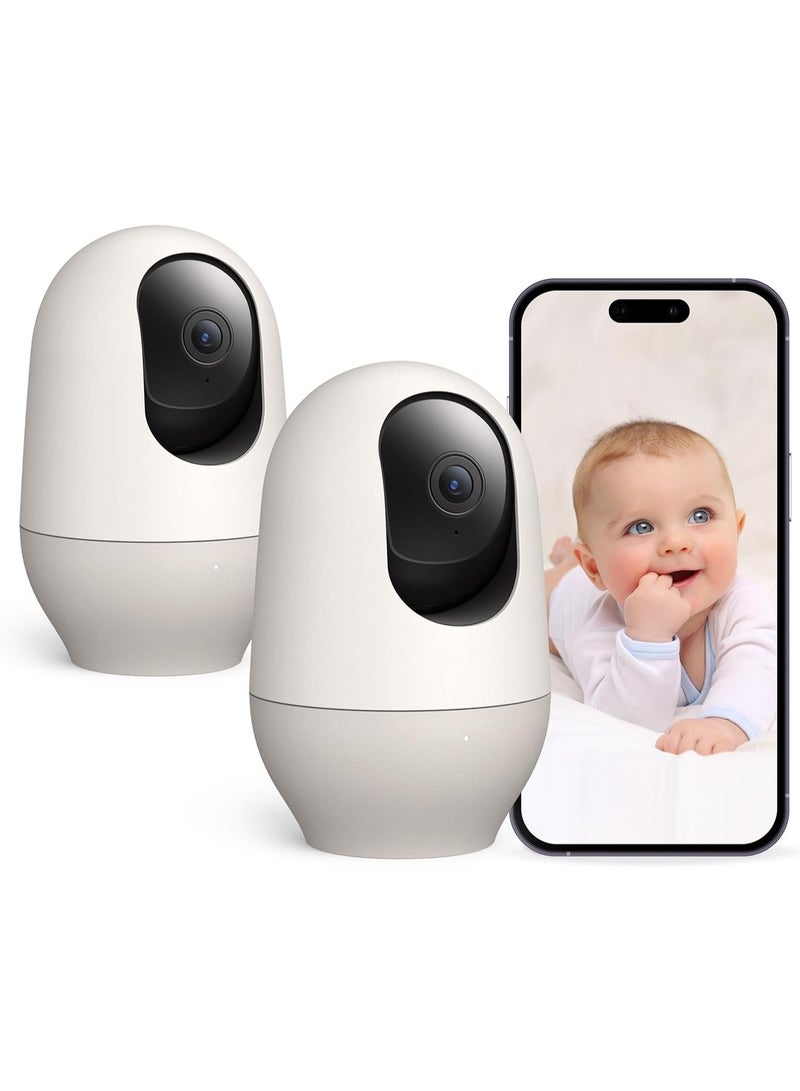 Nooie مراقب الأطفال نووي مع كاميرا 2 حزمة، كاميرا مراقبة الأطفال واي فاي، 360 درجة 1080P، كاميرا ذكية للأطفال مع تتبع الحركة، رؤية ليلية، صوت ثنائي الاتجاه وكشف الصوت، يعمل مع أليكسا، بطاقة SD والسحابة - Image 1