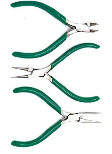 Khayl Khayl Set of 3 Plier Set Chain Nose PlierRound Nose PlierSide Cutter Plier for Jewellery Making  - Image 1