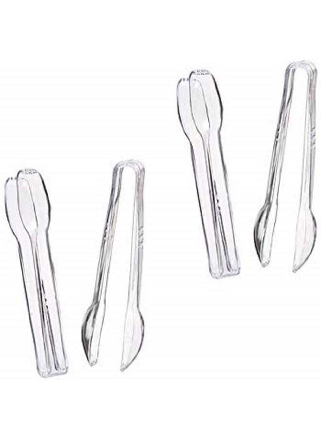DelightBox Clear Plastic Tongs, 6 1/2", 4 Pack 