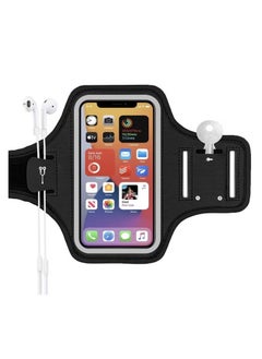 Armband Phone Holder for Running with Key Holder – Water-Resistant Sports Phone Holder for iPhone 15 Pro, 14 Pro, 13 Pro Max, iPhone 12, 11, XS, XR, Galaxy S23/S22, Pixel 7a/6a – Secure, Comfortable and Convenient for Active Use
