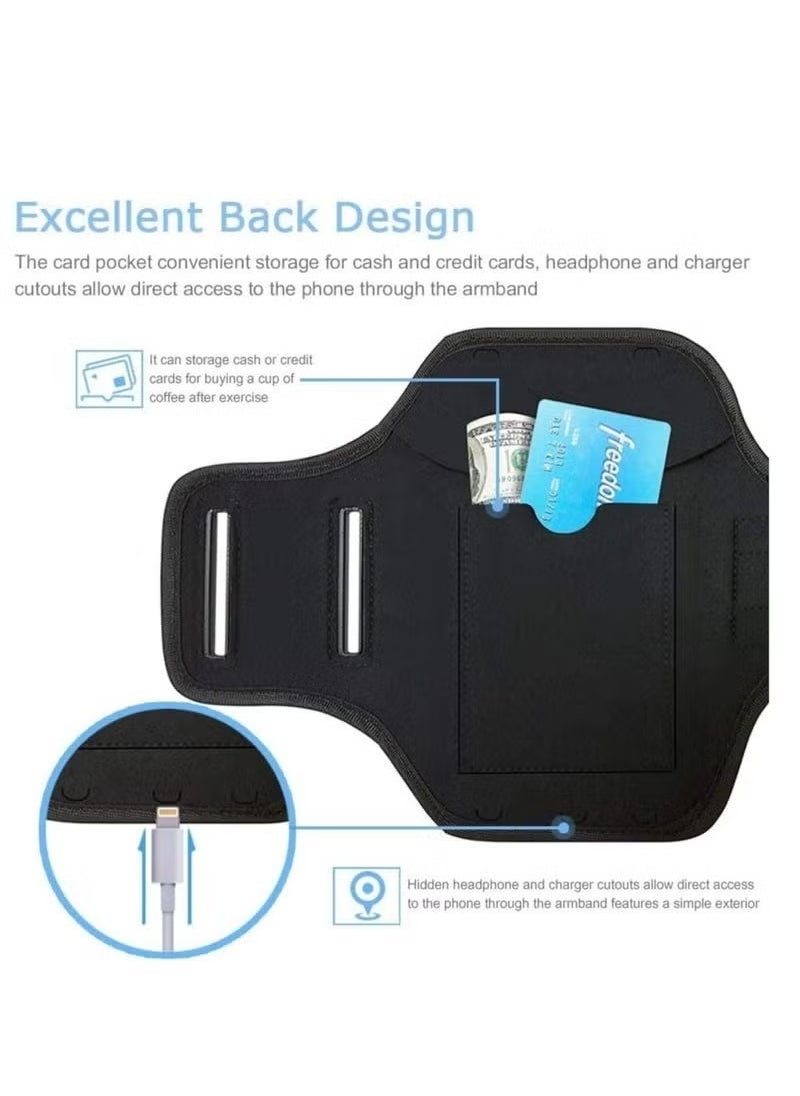 TIGER - Armband Phone Holder for Running with Key Holder – Water-Resistant Sports Phone Holder for iPhone 15 Pro, 14 Pro, 13 Pro Max, iPhone 12, 11, XS, XR, Galaxy S23/S22, Pixel 7a/6a – Secure, Comfortable and Convenient for Active Use - Image 1