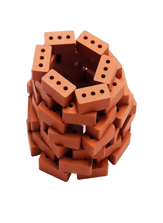 Cayway 120 PCS Mini Bricks for Landscaping, Crafts & Dollhouses - Realistic Fake Bricks with 3 Holes - Mini Red - Image 5