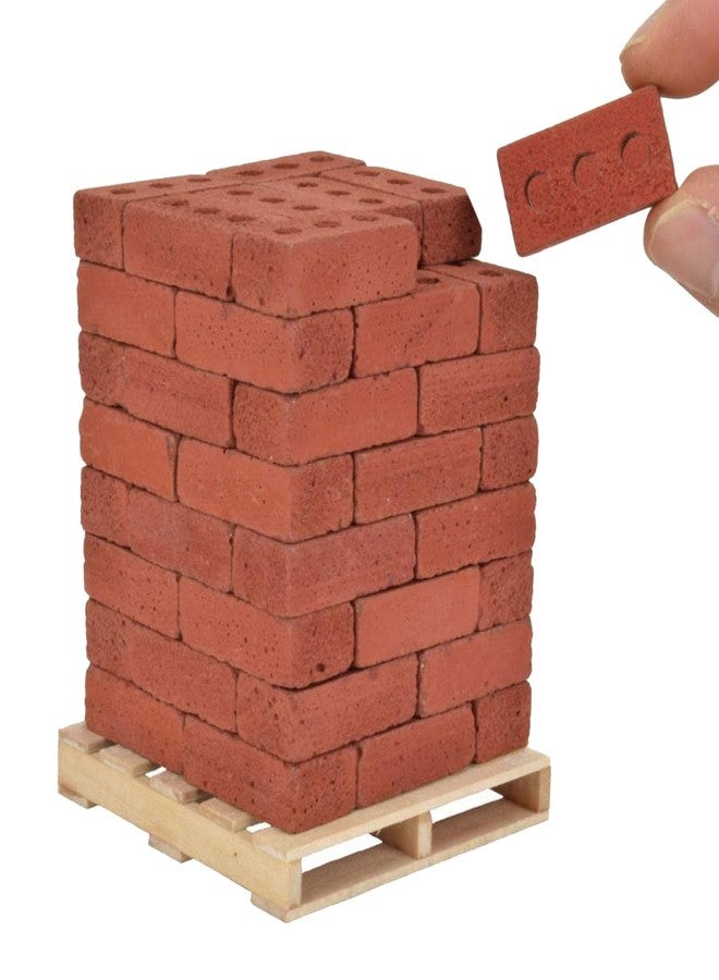 Cayway 120 PCS Mini Bricks for Landscaping, Crafts & Dollhouses - Realistic Fake Bricks with 3 Holes - Mini Red - Image 3